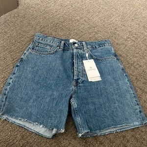Annie Bing Blue Kat Denim Shorts